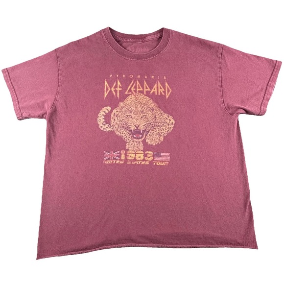 Source Unknown Other - Def Leppard Pyromania Shirt Mens Medium Red 1983 Tour Graphic Band Tee Music